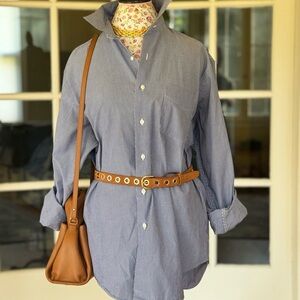 Vintage Ralph Lauren Blue Striped Cotton Shirt